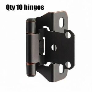 10-hinge Pack Amerock Rubbed Bronze Hinges 1/4" Overlay Self-Closing BP7566-ORB